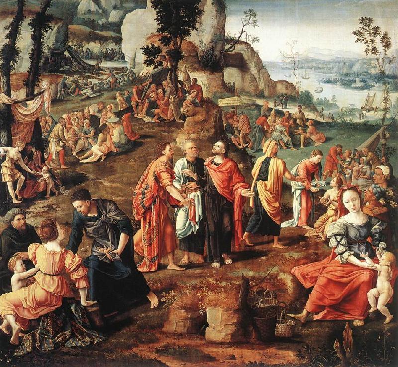 LOMBARD, Lambert The Miracle of the Loaves and Fishes af oil painting picture